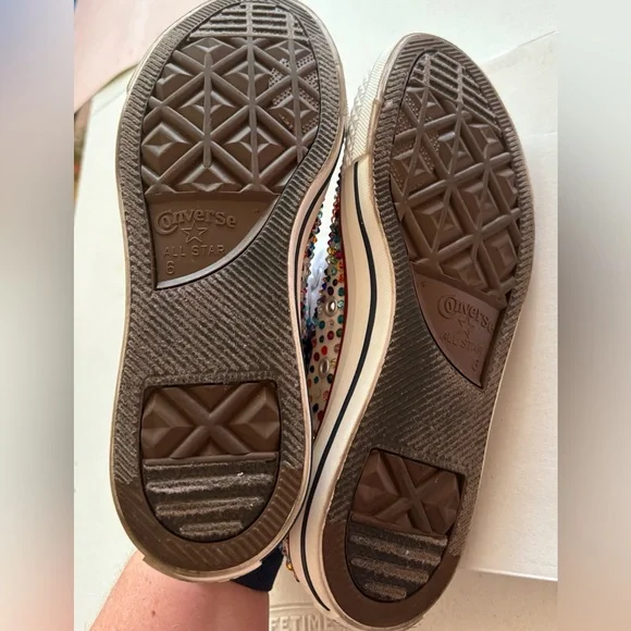 Converse Custom Multicolor Rhinestone Kicks! Sz 8 Woman. Low top one of. Kind! - Picture 10 of 16